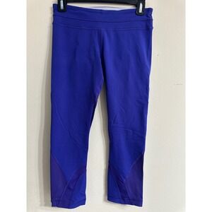Lululemon Purple Crop Leggings Athletic Yoga‎ Running Pants with Pocket